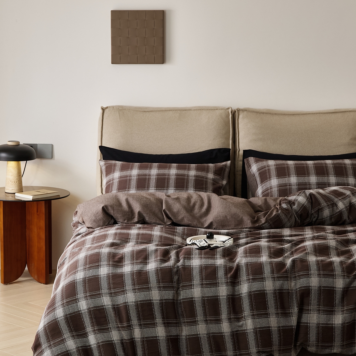 91家纺网 家纺一手货源 找家纺 原研家居 2025新款棉麻色织提花系列四件套 枯荣共生