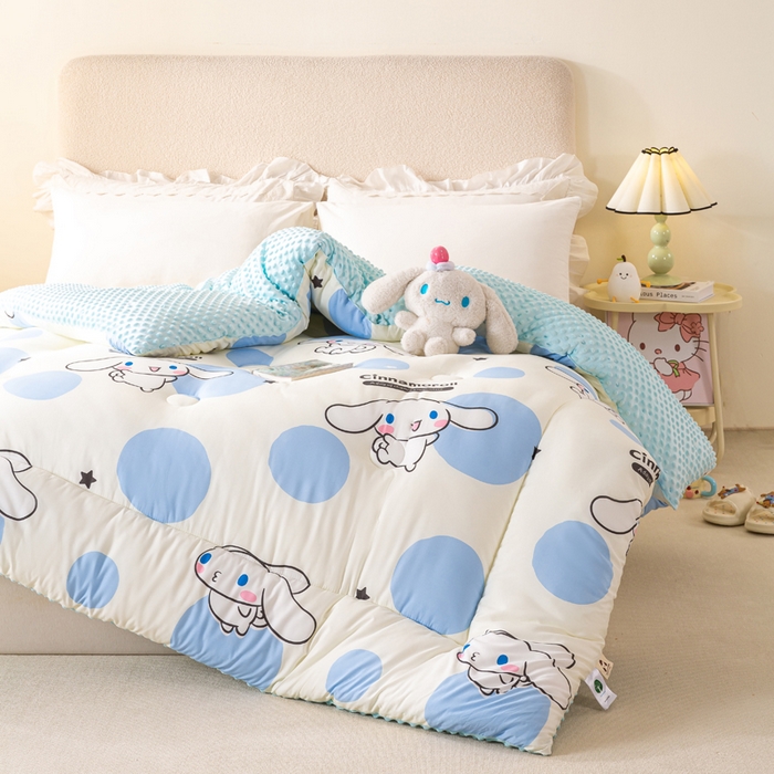 91家纺网 家纺一手货源 找家纺 （总）米乐被业 2025新款三丽鸥水洗棉豆豆被被子被芯冬被