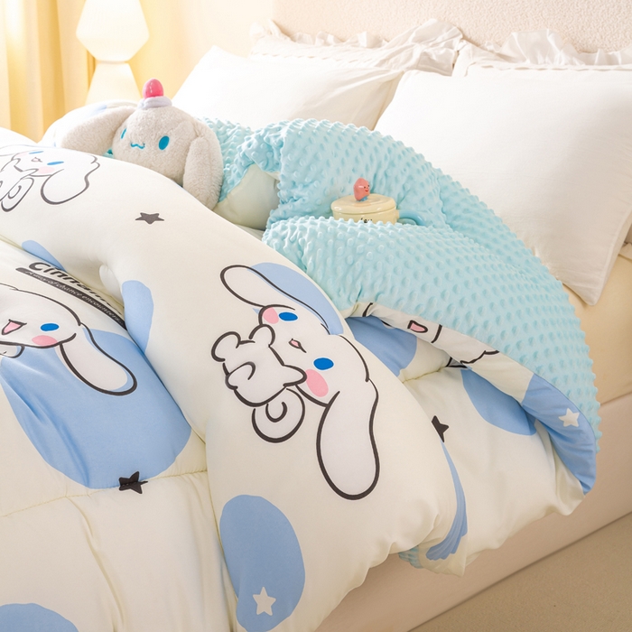 91家纺网 家纺一手货源 找家纺 （总）米乐被业 2025新款三丽鸥水洗棉豆豆被被子被芯冬被