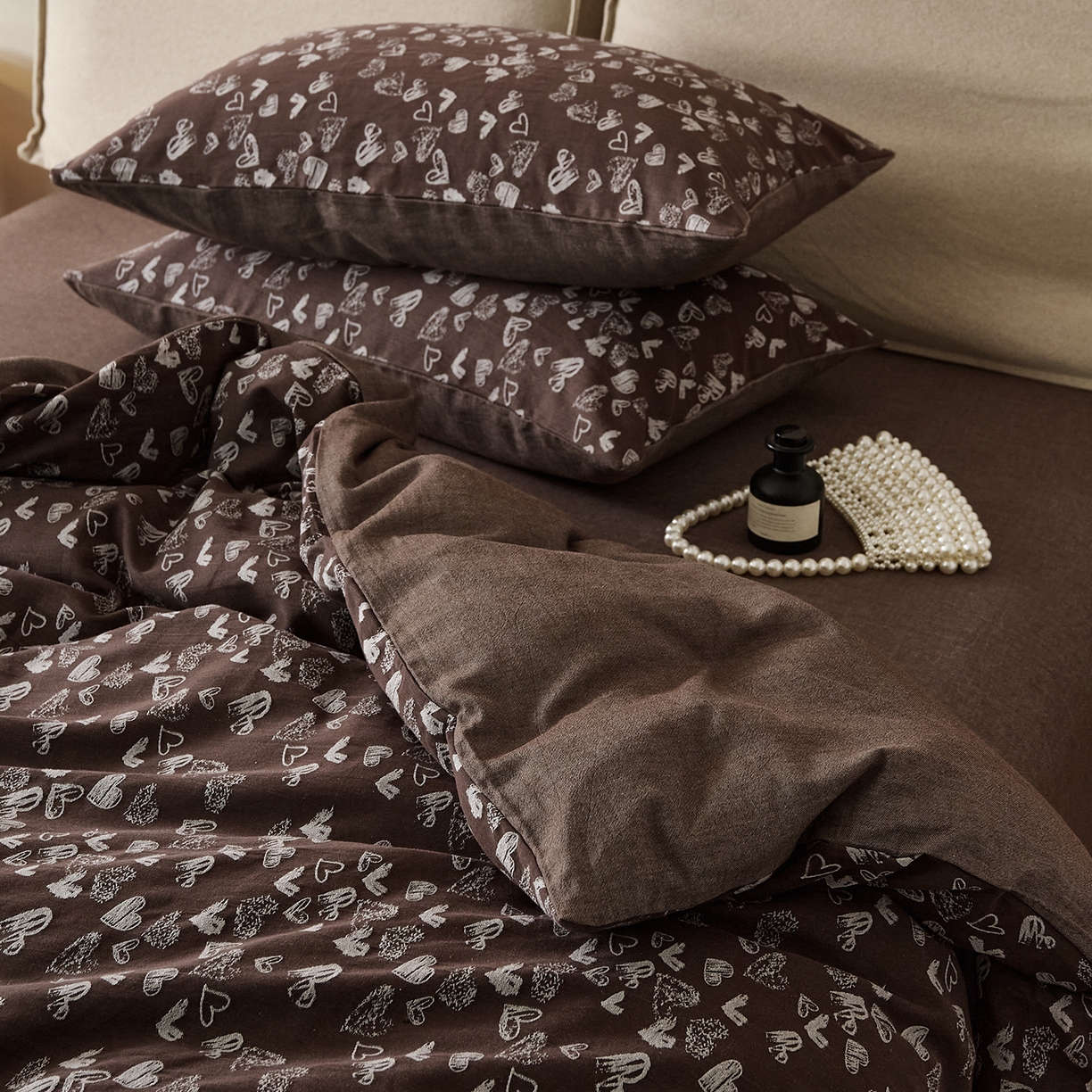 91家纺网 家纺一手货源 找家纺 原研家居 2025新款棉麻色织提花系列四件套 空寂余温