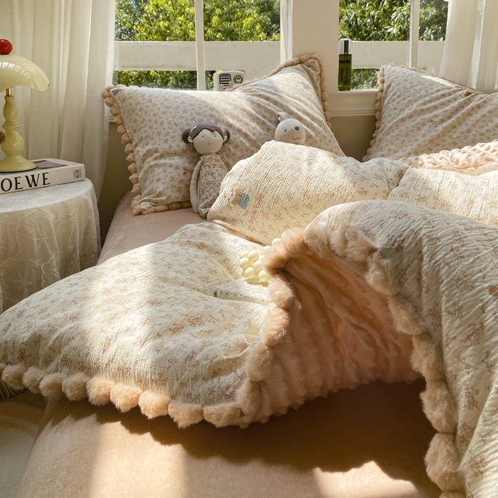 91家纺网 家纺一手货源 找家纺 （总）米乐被业 2025新款毛球豆豆被卡通被子被芯冬被