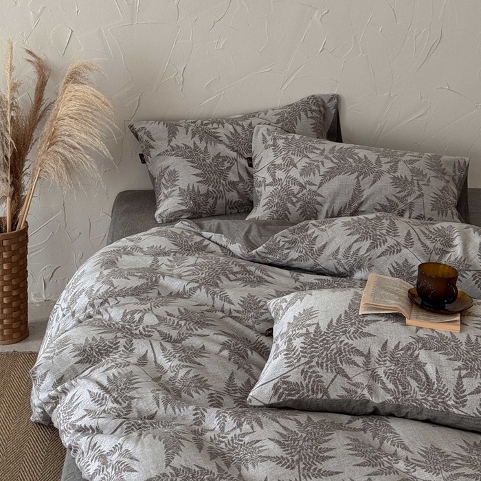 91家纺网 家纺一手货源 找家纺 于果 2025新款全棉纯棉色织提花四件套 叶影