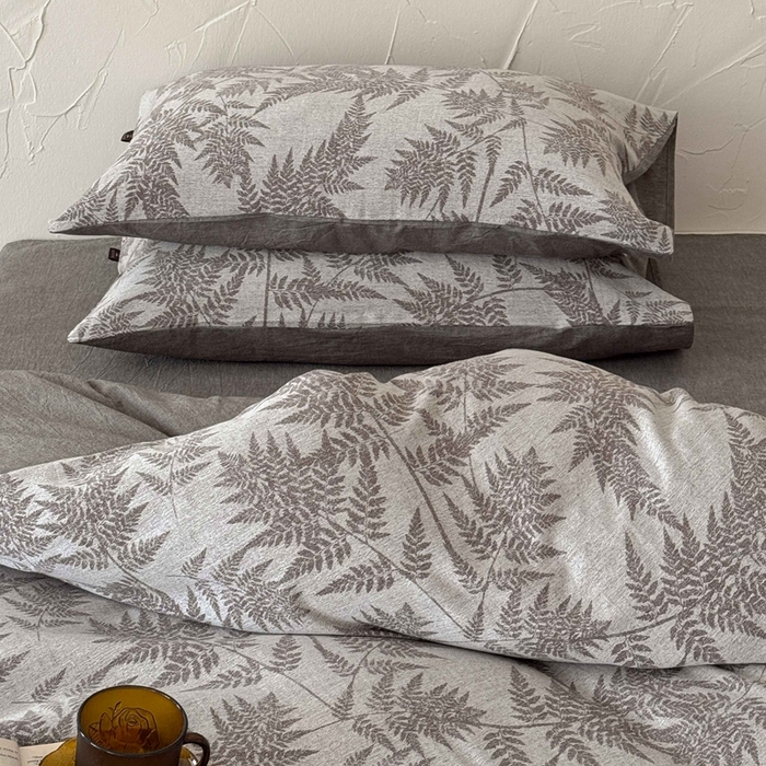 91家纺网 家纺一手货源 找家纺 于果 2025新款全棉纯棉色织提花四件套 叶影