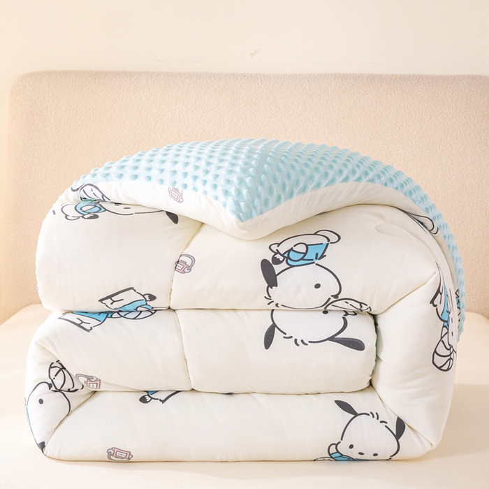 91家纺网 家纺一手货源 找家纺 （总）米乐被业 2025新款三丽鸥水洗棉豆豆被被子被芯冬被