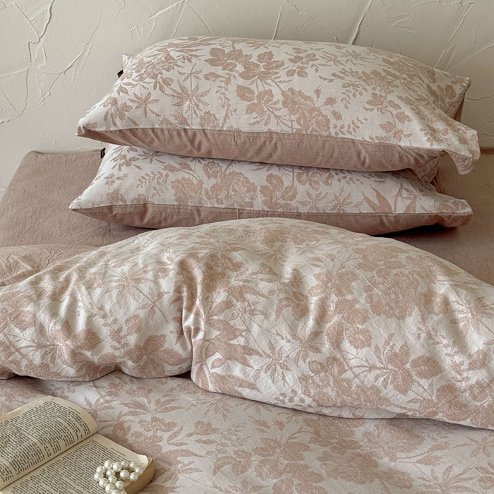 91家纺网 家纺一手货源 找家纺 于果 2025新款全棉纯棉色织提花四件套 忆秋风