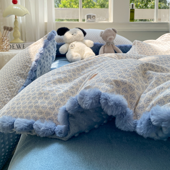 91家纺网 家纺一手货源 找家纺 米乐被业 2025新款毛球豆豆被卡通被子被芯冬被 可爱南瓜