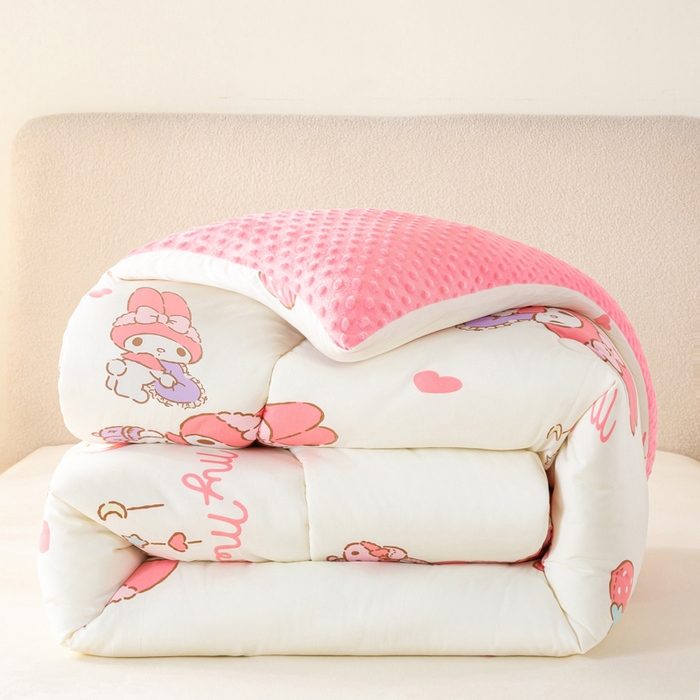 米乐被业 2025新款三丽鸥水洗棉豆豆被被子被芯冬被 草莓美乐蒂