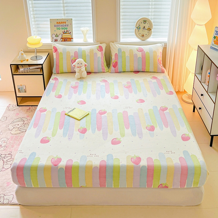 91家纺网 家纺一手货源 找家纺 （总）富馨莱2025年新款牛奶绒印花床笠