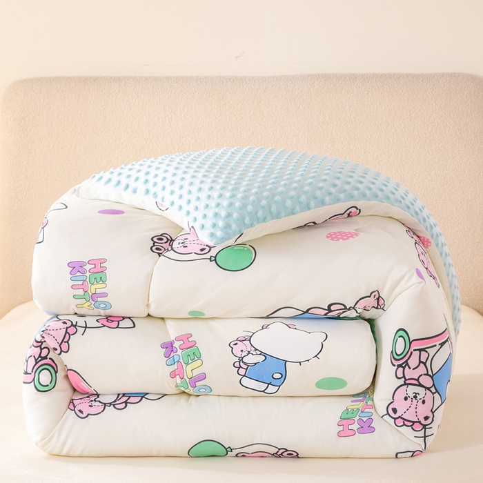 米乐被业 2025新款三丽鸥水洗棉豆豆被被子被芯冬被 可爱KT猫