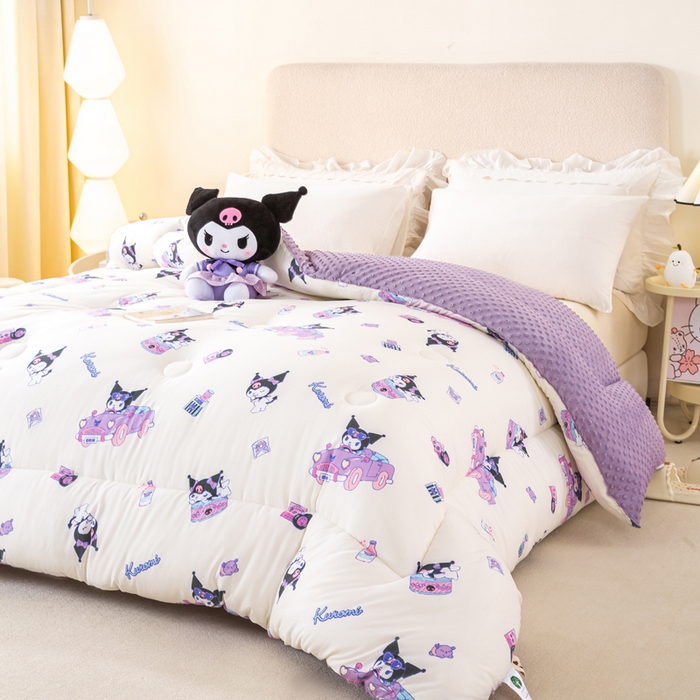 91家纺网 家纺一手货源 找家纺 米乐被业 2025新款三丽鸥水洗棉豆豆被被子被芯冬被 库洛米总动员