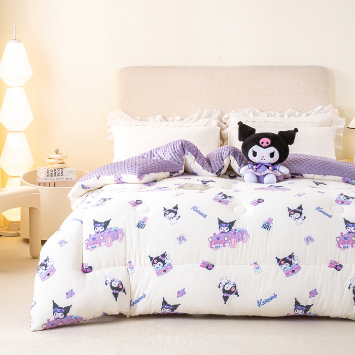 91家纺网 家纺一手货源 找家纺 米乐被业 2025新款三丽鸥水洗棉豆豆被被子被芯冬被 库洛米总动员