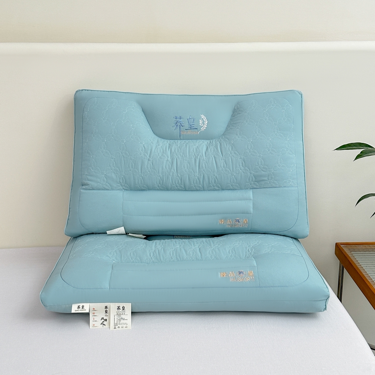 91家纺网 家纺一手货源 找家纺 永乐枕芯 2025新款亲肤荞皇枕头枕芯 绿色