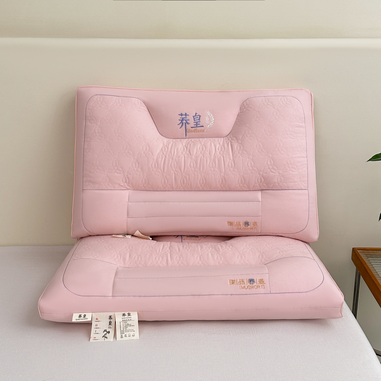 91家纺网 家纺一手货源 找家纺 永乐枕芯 2025新款亲肤荞皇枕头枕芯 粉色