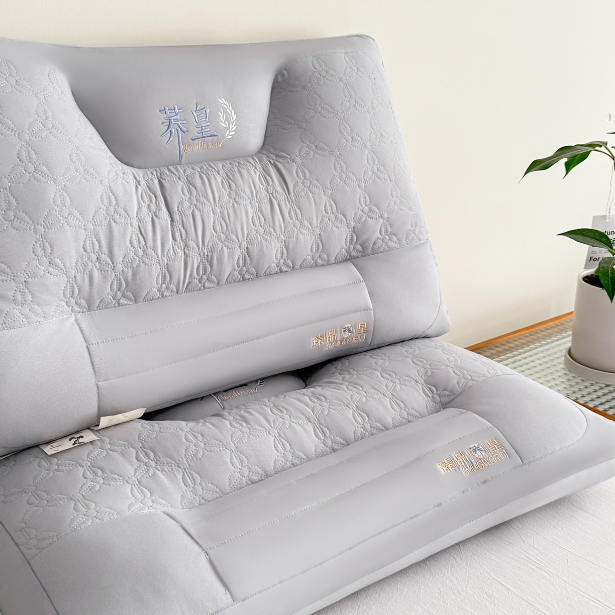 91家纺网 家纺一手货源 找家纺 永乐枕芯 2025新款亲肤荞皇枕头枕芯 灰色