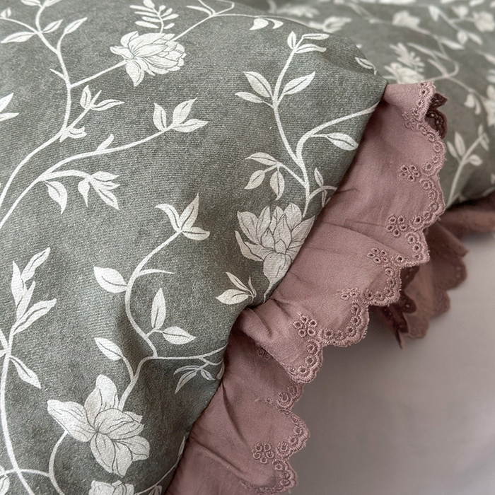 91家纺网 家纺一手货源 找家纺 （总）三朵家纺 2025新款秋冬全棉纯棉加厚磨毛法式花边四件套