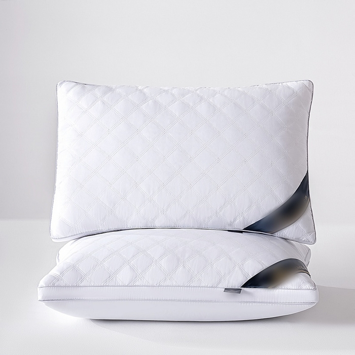 91家纺网 家纺一手货源 找家纺 永乐枕芯 2025新款三格线亲肤羽丝棉酒店枕枕头枕芯 雅白