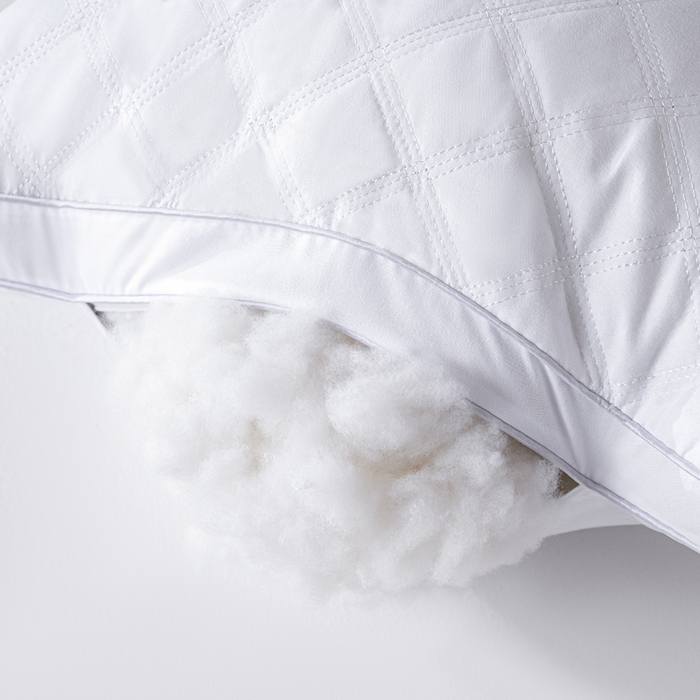 91家纺网 家纺一手货源 找家纺 永乐枕芯 2025新款三格线亲肤羽丝棉酒店枕枕头枕芯 雅白