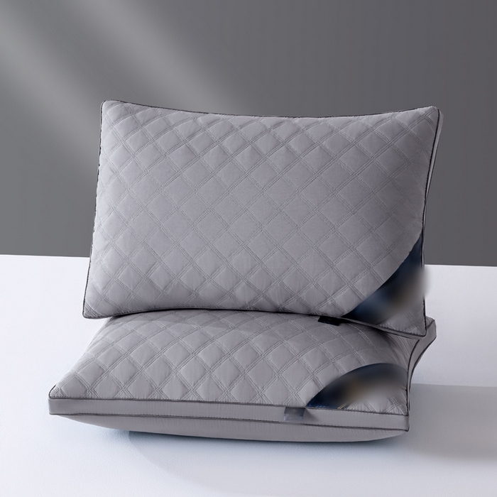 91家纺网 家纺一手货源 找家纺 永乐枕芯 2025新款三格线亲肤羽丝棉酒店枕枕头枕芯 灰色