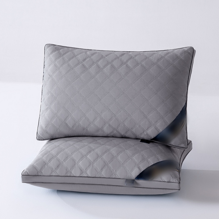 91家纺网 家纺一手货源 找家纺 永乐枕芯 2025新款三格线亲肤羽丝棉酒店枕枕头枕芯 灰色