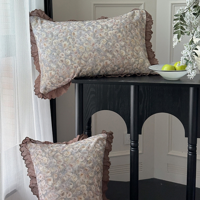 91家纺网 家纺一手货源 找家纺 三朵家纺 2025新款秋冬全棉纯棉加厚磨毛法式花边四件套 晚风告白