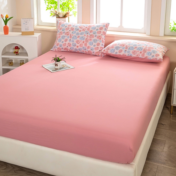 91家纺网 家纺一手货源 找家纺 梦莱家纺 2025新款水洗棉印花单品床笠 碎梦花田