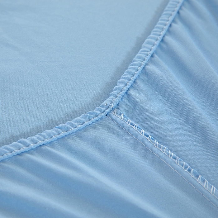 91家纺网 家纺一手货源 找家纺 梦莱家纺 2025新款水洗棉印花单品床笠 幻彩小熊-蓝