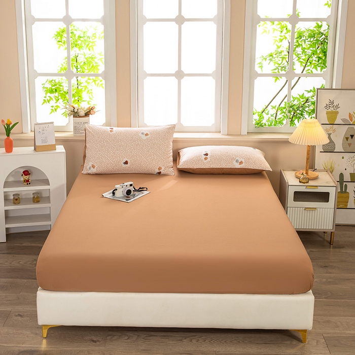 91家纺网 家纺一手货源 找家纺 梦莱家纺 2025新款水洗棉印花单品床笠 皇冠萌犬