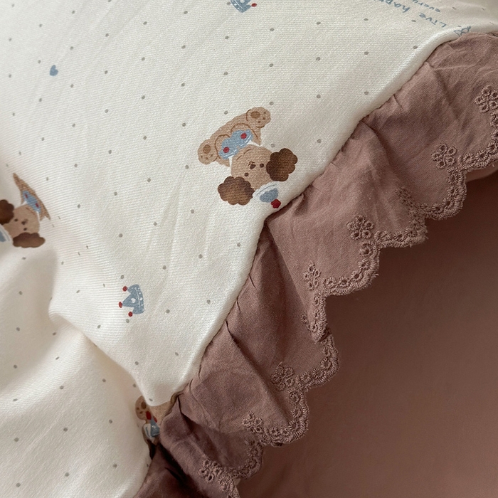 91家纺网 家纺一手货源 找家纺 三朵家纺 2025新款秋冬全棉纯棉加厚磨毛法式花边四件套 朝花夕拾