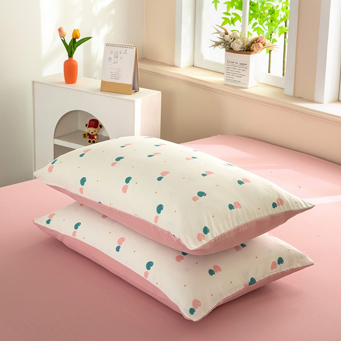 91家纺网 家纺一手货源 找家纺 梦莱家纺 2025新款水洗棉印花单品床笠 双心漫旅