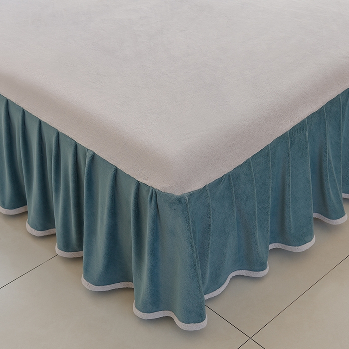 91家纺网 家纺一手货源 找家纺 鑫喜莱家纺 2025新款刺绣双层花边牛奶绒四件套（注意控价 标准尺寸156元，实际售价不得低于控价的价格) 花韵-宾利蓝