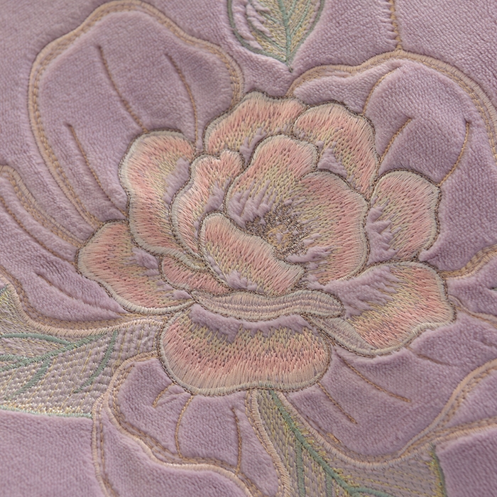 91家纺网 家纺一手货源 找家纺 鑫喜莱家纺 2025新款刺绣双层花边牛奶绒四件套（注意控价 标准尺寸156元，实际售价不得低于控价的价格) 花韵-丁香紫