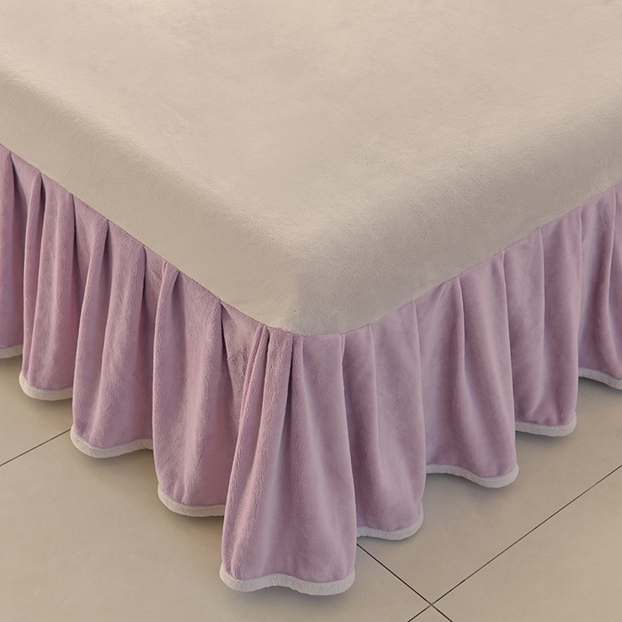 91家纺网 家纺一手货源 找家纺 鑫喜莱家纺 2025新款刺绣双层花边牛奶绒四件套（注意控价 标准尺寸156元，实际售价不得低于控价的价格) 花韵-丁香紫