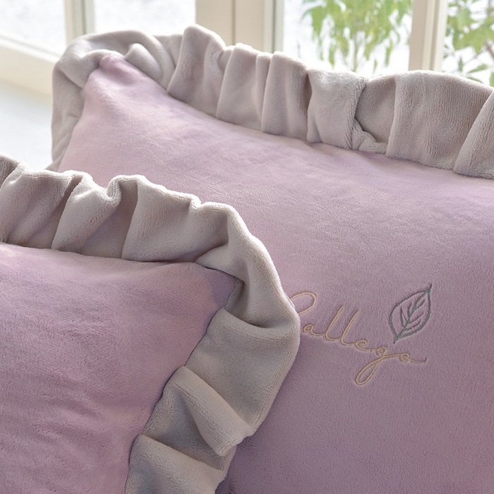 91家纺网 家纺一手货源 找家纺 鑫喜莱家纺 2025新款刺绣双层花边牛奶绒四件套（注意控价 标准尺寸156元，实际售价不得低于控价的价格) 花韵-丁香紫