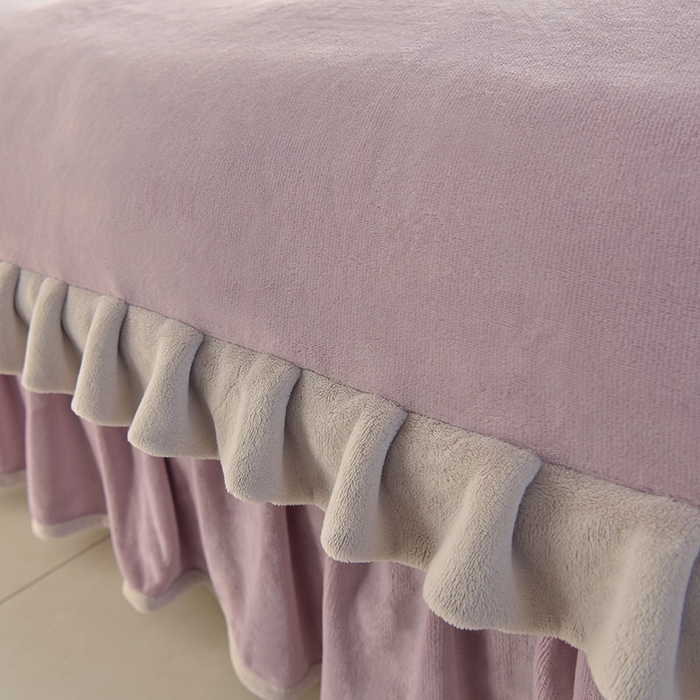 91家纺网 家纺一手货源 找家纺 鑫喜莱家纺 2025新款刺绣双层花边牛奶绒四件套（注意控价 标准尺寸156元，实际售价不得低于控价的价格) 花韵-丁香紫