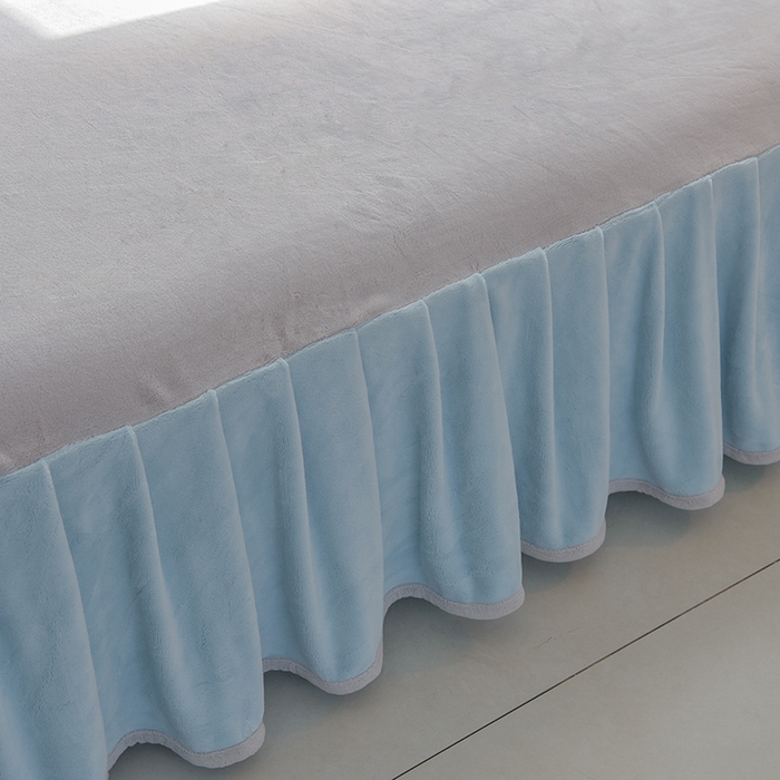 91家纺网 家纺一手货源 找家纺 鑫喜莱家纺 2025新款刺绣双层花边牛奶绒四件套（注意控价 标准尺寸156元，实际售价不得低于控价的价格) 花韵-天蓝