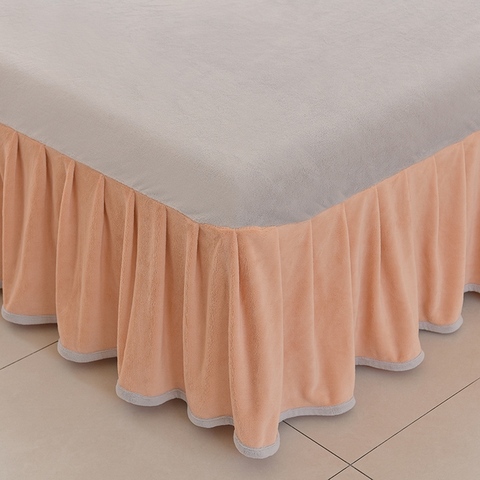 91家纺网 家纺一手货源 找家纺 鑫喜莱家纺 2025新款刺绣双层花边牛奶绒四件套（注意控价 标准尺寸156元，实际售价不得低于控价的价格) 清雅-暖玉