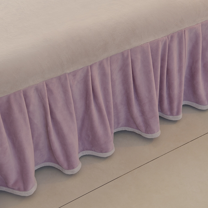 91家纺网 家纺一手货源 找家纺 鑫喜莱家纺 2025新款刺绣双层花边牛奶绒四件套（注意控价 标准尺寸156元，实际售价不得低于控价的价格) 花韵-丁香紫