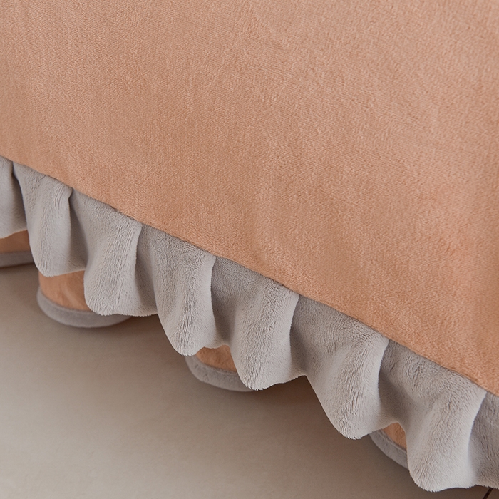 91家纺网 家纺一手货源 找家纺 鑫喜莱家纺 2025新款刺绣双层花边牛奶绒四件套（注意控价 标准尺寸156元，实际售价不得低于控价的价格) 花韵-暖玉