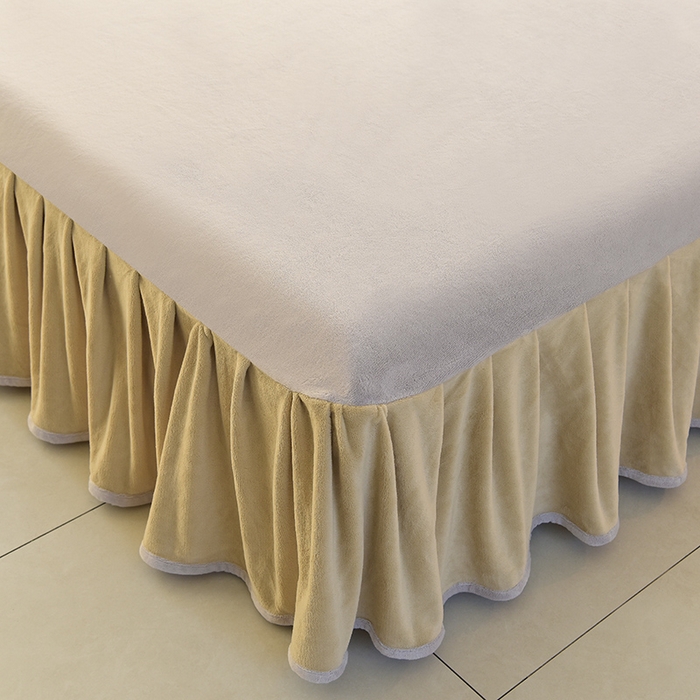 91家纺网 家纺一手货源 找家纺 鑫喜莱家纺 2025新款刺绣双层花边牛奶绒四件套（注意控价 标准尺寸156元，实际售价不得低于控价的价格) 花韵-浅米灰