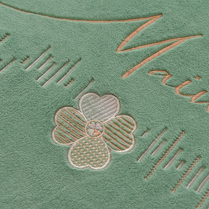 91家纺网 家纺一手货源 找家纺 鑫喜莱家纺 2025新款刺绣双层花边牛奶绒四件套（注意控价 标准尺寸156元，实际售价不得低于控价的价格) 清雅-云母绿