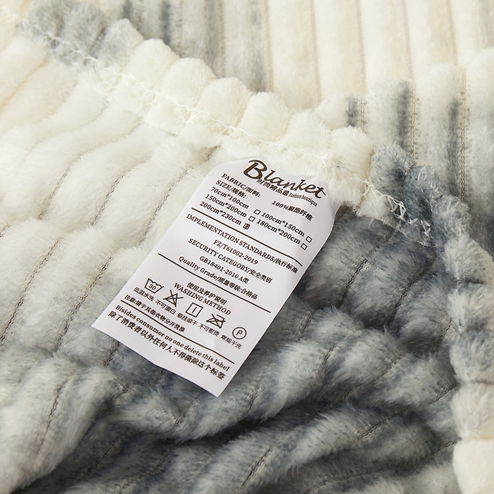 91家纺网 家纺一手货源 找家纺 楼兰公主 2025新款跨境外贸扎染兔毛抽条保暖加厚盖毯毛毯毯子-印花系列 墨蓝