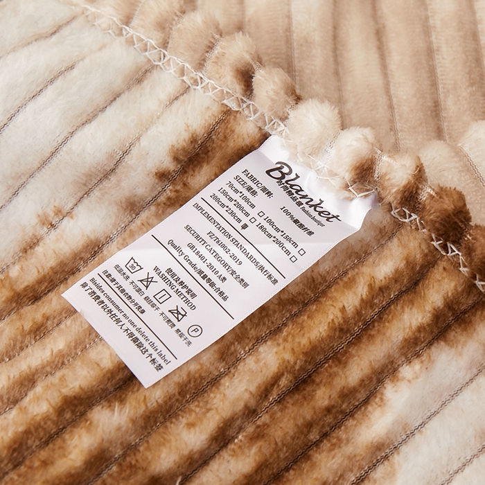 91家纺网 家纺一手货源 找家纺 楼兰公主 2025新款跨境外贸扎染兔毛抽条保暖加厚盖毯毛毯毯子-印花系列 咖啡