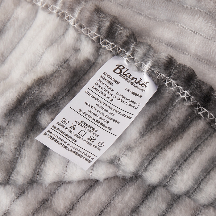 91家纺网 家纺一手货源 找家纺 楼兰公主 2025新款跨境外贸扎染兔毛抽条保暖加厚盖毯毛毯毯子-印花系列 雾灰