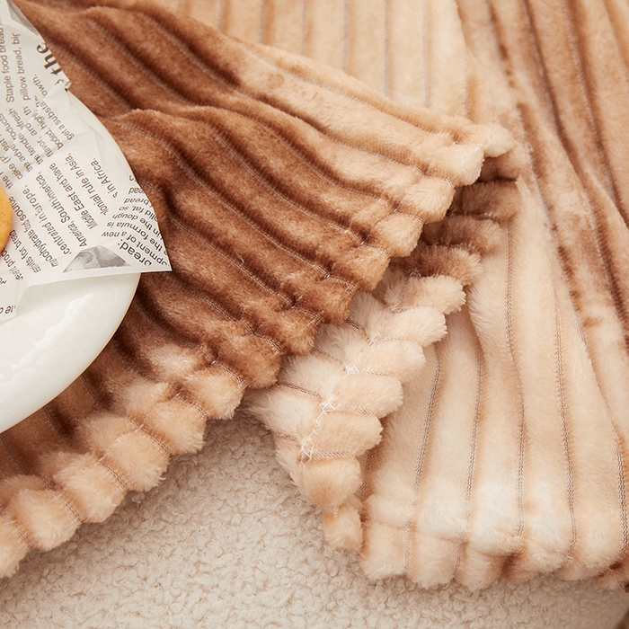 91家纺网 家纺一手货源 找家纺 楼兰公主 2025新款跨境外贸扎染兔毛抽条保暖加厚盖毯毛毯毯子-印花系列 焦糖