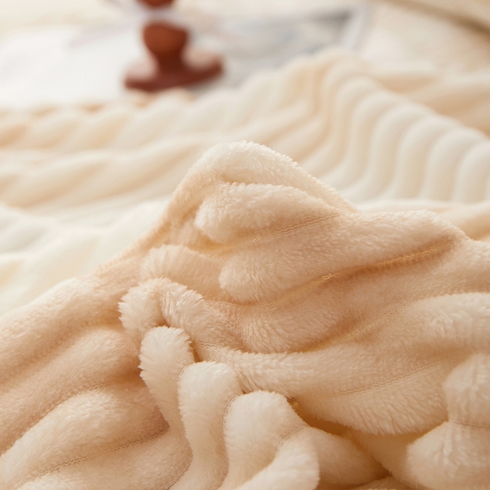 91家纺网 家纺一手货源 找家纺 楼兰公主 2025新款跨境外贸扎染兔毛抽条保暖加厚盖毯毛毯毯子-印花系列 云朵