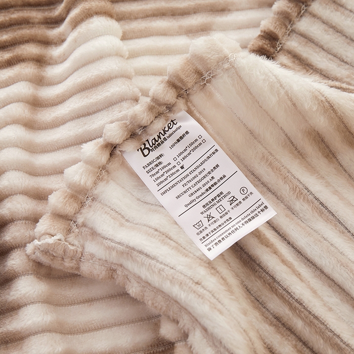 91家纺网 家纺一手货源 找家纺 楼兰公主 2025新款跨境外贸扎染兔毛抽条保暖加厚盖毯毛毯毯子-印花系列 奶茶