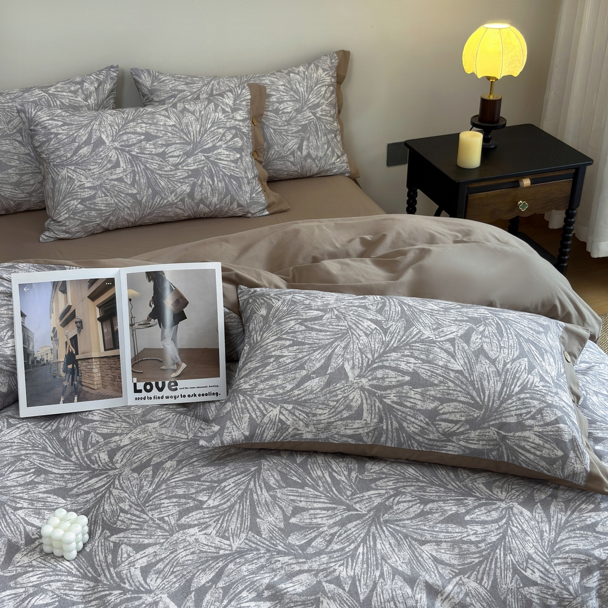 91家纺网 家纺一手货源 找家纺 （总）未来家居 2025秋冬新款全棉加厚磨毛纽扣工艺四件套