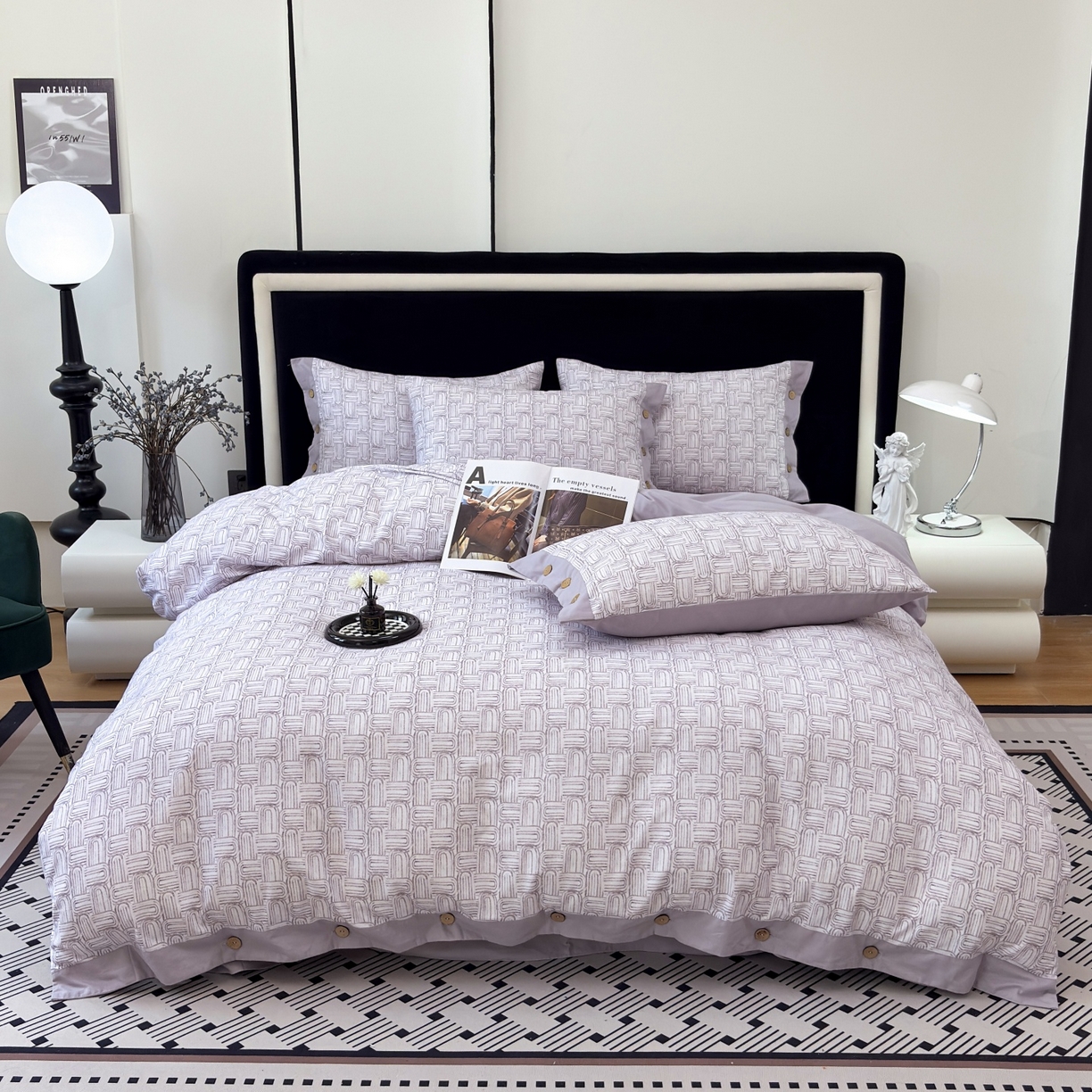 91家纺网 家纺一手货源 找家纺 （总）未来家居 2025秋冬新款全棉加厚磨毛纽扣工艺四件套