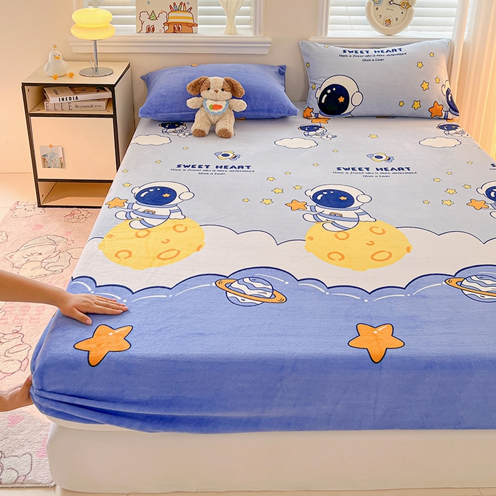 91家纺网 家纺一手货源 找家纺 （总）富馨莱2025年新款牛奶绒印花床笠