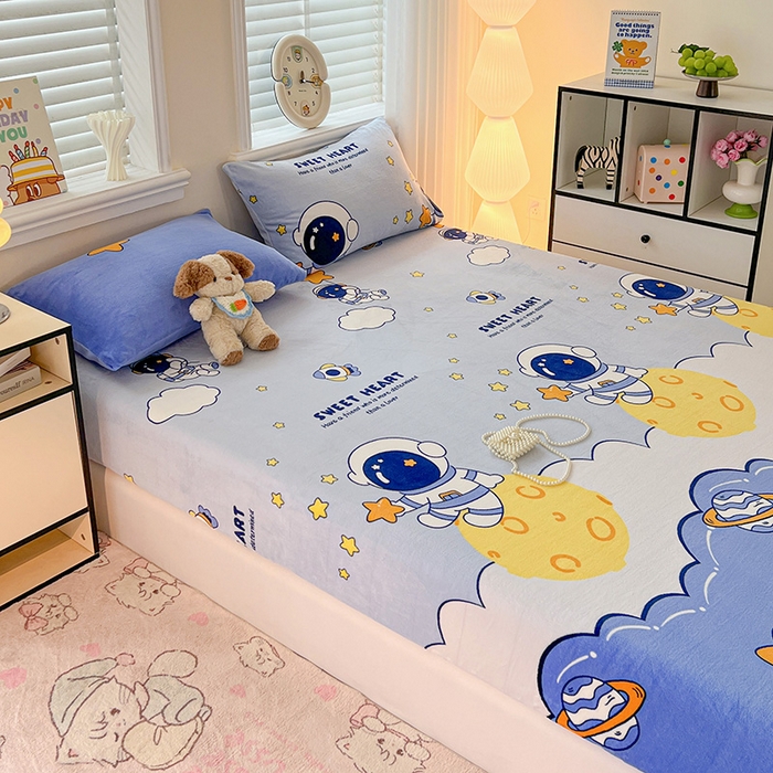 91家纺网 家纺一手货源 找家纺 （总）富馨莱2025年新款牛奶绒印花床笠